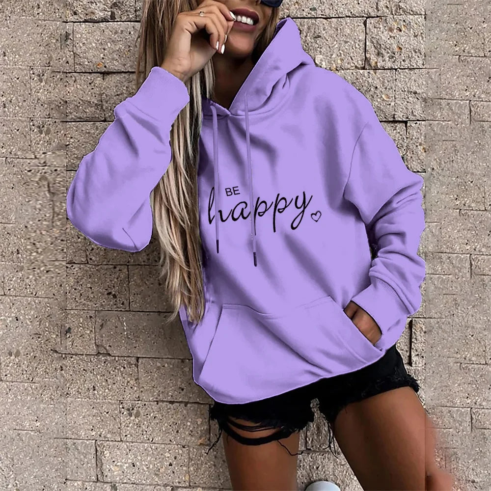 Women's Hoodie Streetwear Sports Hoodie Women's Sweatshirt Autumn Pullover Text Print Casual Harajuku Long Sleeve Hoodies