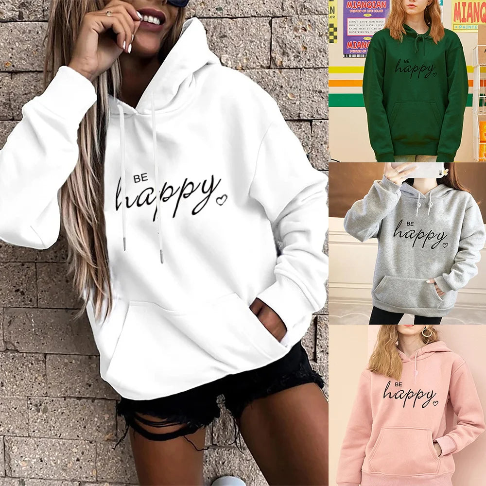 Women's Hoodie Streetwear Sports Hoodie Women's Sweatshirt Autumn Pullover Text Print Casual Harajuku Long Sleeve Hoodies