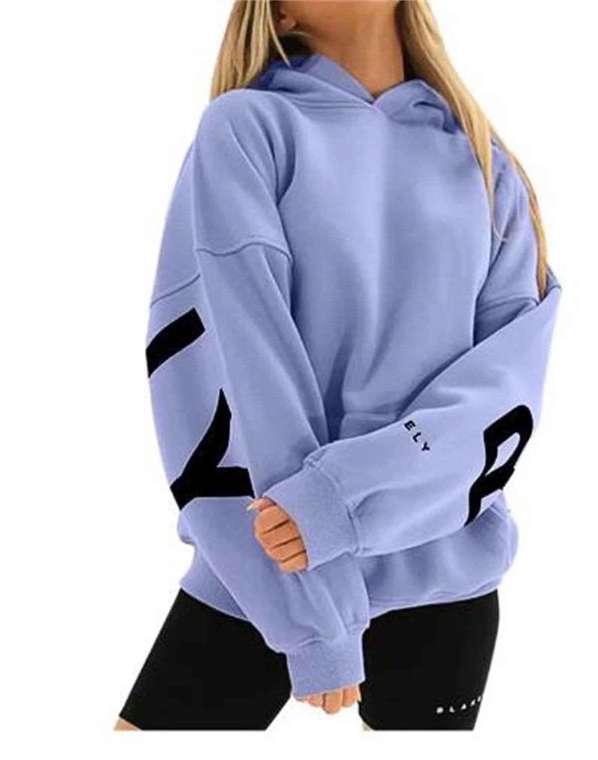 Women's Hoodie Pullover Sweatshirt Stylish Letter Print With Thick Long Sleeves Tops Loose 2024 Autumn Winter Hoodies Sportwear