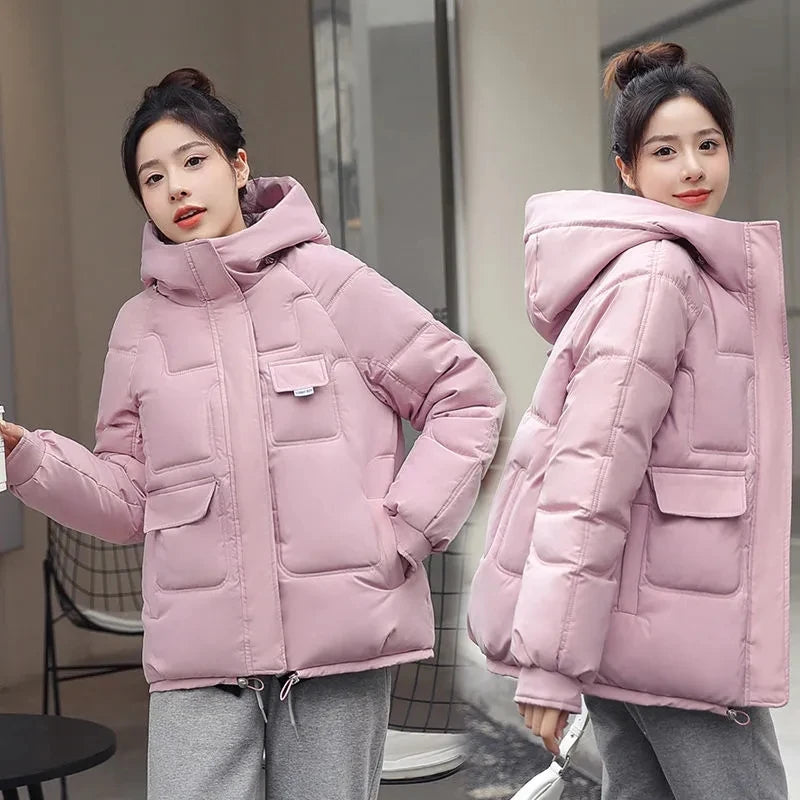 Women Winter Down Padded Jacket Women Hooded Parkas Coat 2024 Winter New Thick Warm Cotton Coat Winter Jacket Female Outwear