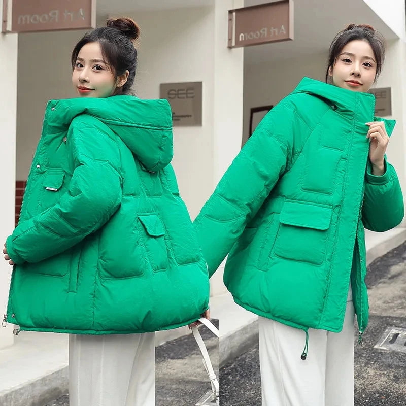 Women Winter Down Padded Jacket Women Hooded Parkas Coat 2024 Winter New Thick Warm Cotton Coat Winter Jacket Female Outwear